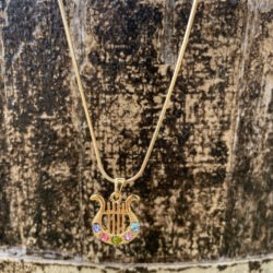 Gold Lyre w/ Stones