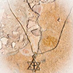 Gold Star of David w/ Cross